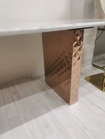 Стол обеденный IST-CASA Ардео F-1560, 200x100x76 см, белый мрамор