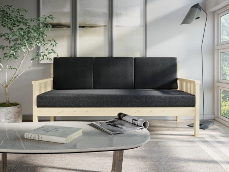 Диван Arsko Норман Б сосна графитовая рогожка