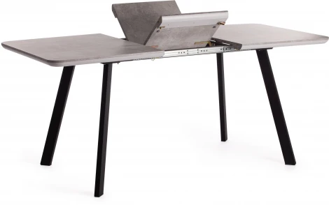 Стол обеденный NELSON МДФ/ЛДСП/металл, 128-170х80х75 см, Бетон/Черный Tetchair 18994