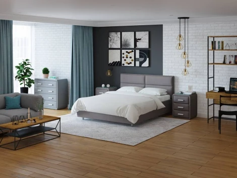 PROxSON Кровать Pado без основания (Ткань: Рогожка Тетра Мраморный) 120x200