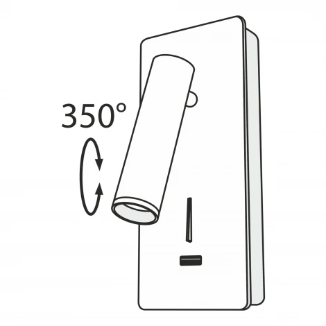Настенный светильник с usb-портом (бра для чтения) Mirax 3000К 3Вт IP 20 LED Maytoni Technical C041WL-L3W3K (220V, выключатель)