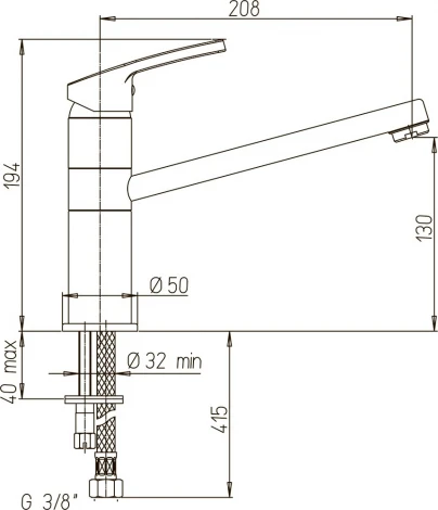 Смеситель Paini Miura MRCR573GMLMKM для кухонной мойки