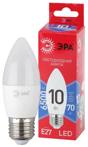 Лампочка светодиодная E27 10W ЭРА LED B35-10W-865-E27 R