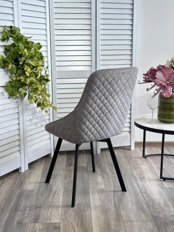 Стул CASA, 360 град. поворот. B22 Серый, велюр / черный каркас, М-City