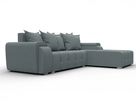 Диван угловой Лига-121 правый угол (ДСП,Брус,Рогожка/Серый) Лига Диванов 137342