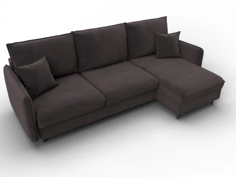 Диван угловой Лига-064 НПБ угол универсальный (ДСП/Дерево/Велюр/Коричневый) Лига Диванов 134773