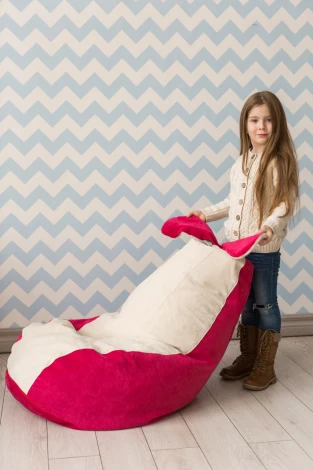 Кресло мешок Dreambag Зайчик Крем-Малина (Классический) 19187