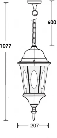 Уличный светильник подвесной Oasis Light ASTORIA 2M 91405M cover Bl овал (220V, на цепи, IP44)