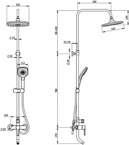 Душевая стойка Iddis Sena SENSB3Fi06