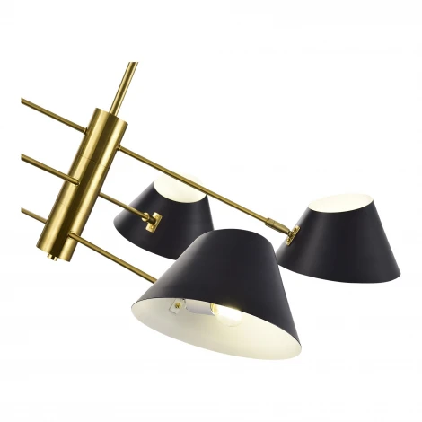 Потолочная люстра на штанге Evoluce Norbi SLE1253-343-06 Латунь/Черный, Белый E14 6*60W (220V)