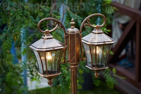 Наземный фонарь Elektrostandard Virgo черное золото GLXT-1450F/2