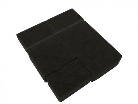 Диван угловой модульный с пуфом Лига-060 НПБ угол универсальный (ЛДСП,Брус,Фанера/Пластик/Велюр/Коричневый) Лига Диванов 129697