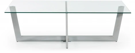 Журнальный стол La Forma (ex Julia Grup) Plam (Прозрачный,Серебряный/ Сталь,Стекло,Металл)