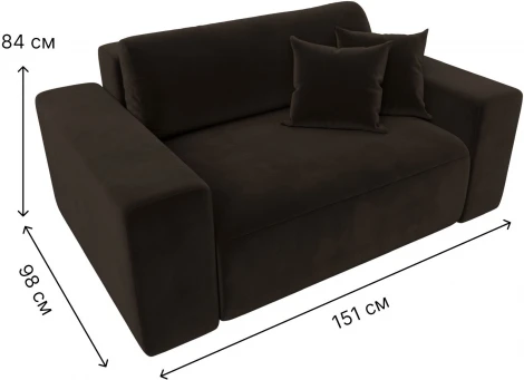 Кресло Лига-036 НПБ (Коричневый/Микровельвет) Лига Диванов арт.121283