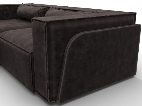 Диван угловой Лига-061 угол левый (ДСП,Брус,Фанера,Велюр/Коричневый) Лига Диванов 131148L