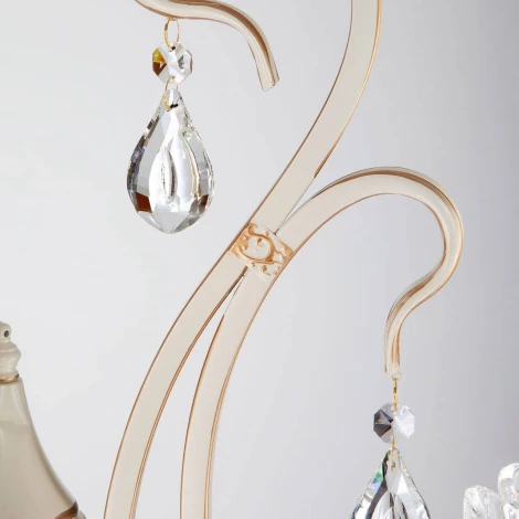 Торшер Eurosvet 12205 12205/3F белый (хрусталь Strotskis, подвески, выключатель, подсвечник, свеча, под старину)