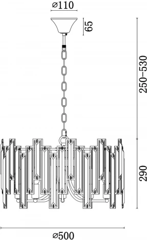 Подвесная люстра Freya Megan FR5085PL-05CH (220V, хрусталь, на цепи, круглые)