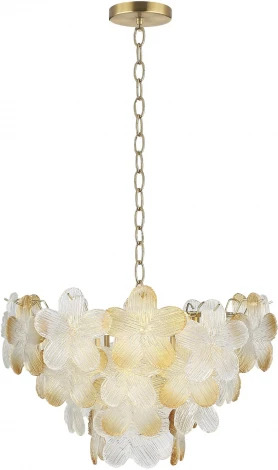 Подвесная люстра ST Luce Tender SL6240.203.06 золотистый/Прозрачный, январный E14 6*60W (220V, на цепи, цветы)