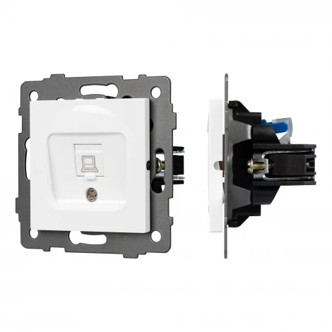 Механизм компьютерной розетки SCT-MPC1-PL-WH-V (RJ-45, CAT6) (Arlight) 049842