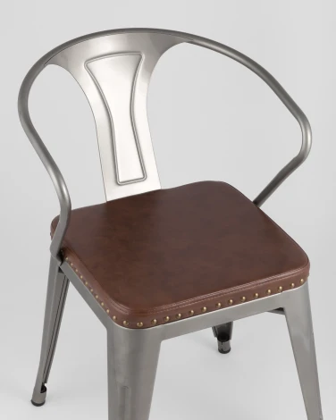 Стул Stool Group TOLIX ARMS SOFT с подлокотниками серебристый УТ000001287