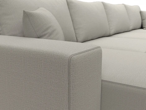 Диван П-образный Льюес (Бежевый/Рогожка) Лига Диванов арт.124186