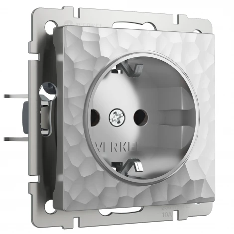 Розетка с заземлением (hammer серебряный) Werkel W1271006 (a052073)