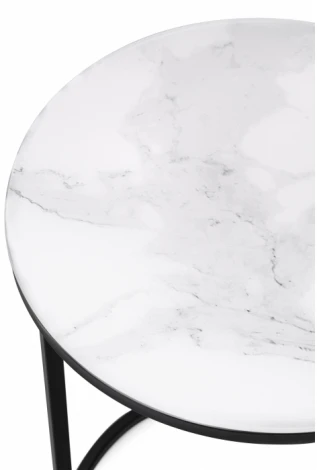 Журнальный столик Woodville Иберис белый мрамор / черный 500011