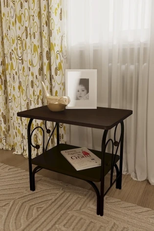 Прикроватная тумба МК-7, ММД 202, Черный/Венге, Форвард