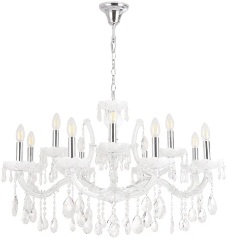 Подвесная люстра Crystal Lux BLANCA re SP12 (220V, подвески, на цепи, подсвечник, свеча)