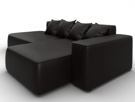 Диван угловой Лига-065 угол правый (ДСП/Пластик/Экокожа/Коричневый) Лига Диванов 129803