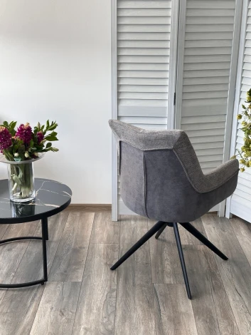 Стул M-City PONTUS 360 град. поворот. KN01-03 Серый/ BZ1046-02 Темно-серый/ Черный