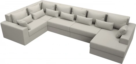 Диван П-образный Майами правый угол (Бежевый/Рогожка) Лига Диванов арт.122552