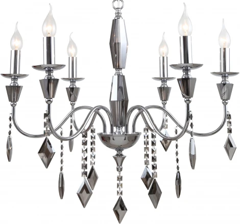Подвесная люстра Grace 1053/09/06P (220V, хрусталь, подвески, на цепи, подсвечник, свеча, кольцо)