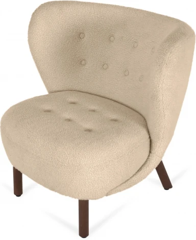 Кресло Lounge Wood ОГОГО (арт.819081), (Искусственный мех/Бежевый)