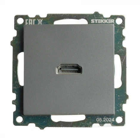 Розетка HDMI (графит) Stekker Катрин 50059