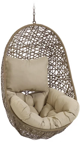 Кресло подвесное на стойке La Forma (ex Julia Grup) Florina (Коричневый/ Искусственный ротанг,Сталь,Пластик)