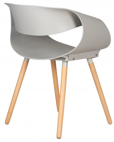 Стул обеденный DOBRIN ALIEN (ножки светлый бук, цвет светло-серый (GR-01))