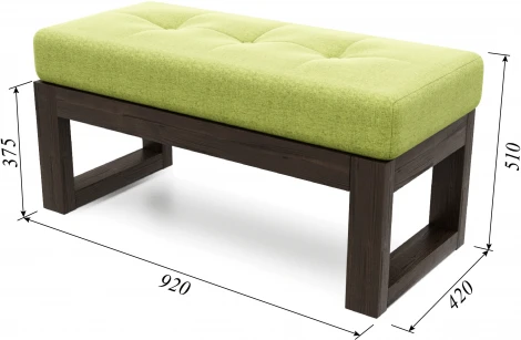 Банкетка Arsko Амбер венге зеленая рогожка