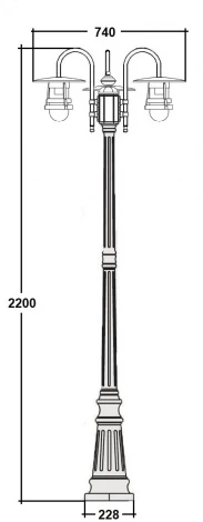 Наземный фонарь IP44 Oasis Light TOKIO 2 68909B 10 down Bl (220V, фонарь)