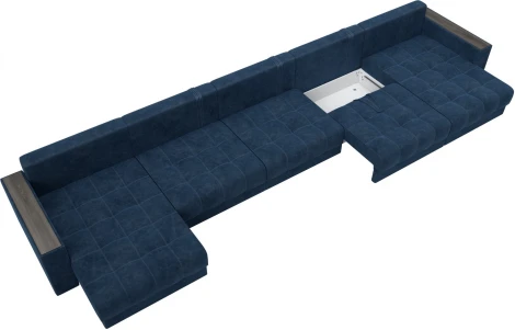 Диван П-образный с декором Лига-049 НПБ Мегалонг Лига Диванов (Велюр) арт.128532