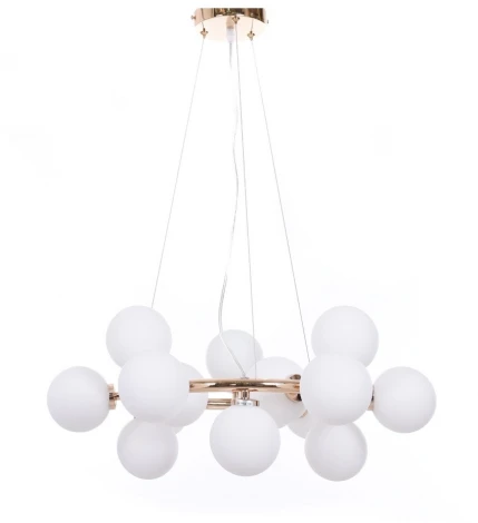 Подвесная люстра Lumina Deco LDP 6033-15 GD (220V, на тросе, шар, молекулы)