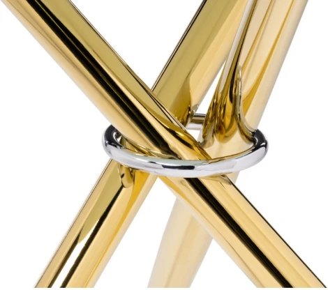 Стеклянный стол Woodville Rock 80х75 white / gold 15550