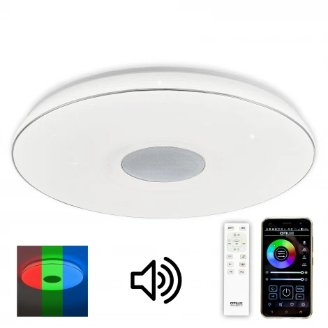 Потолочный светильник RGB Bluetooth-динамик круглый Citilux Light & Music CL703M100 (LED, 220V, пульт управления, управление смартфоном, голосовое управление, умный дом - Алиса, Маруся, Сири, круглые)