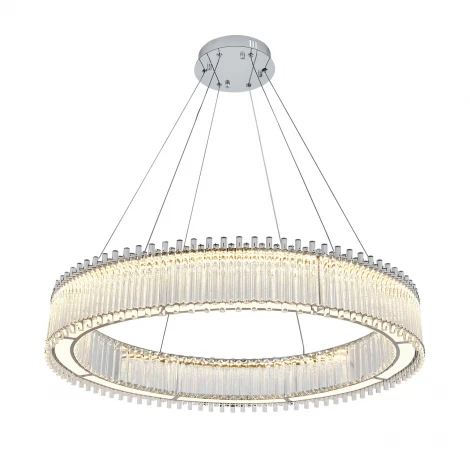 Подвесной светильник светодиодный с пультом (12056/B/1P Chrome) Indigo Grado V000196L (регулировка яркости, 220V, на тросе, круглые)