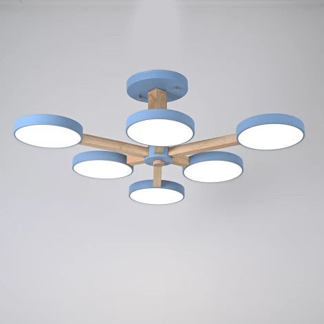 Потолочная люстра Wi-Fi на штанге Turna L6 Blue By ImperiumLoft Turna-B01 (LED, 220V, голосовое управление, умный дом - Алиса)