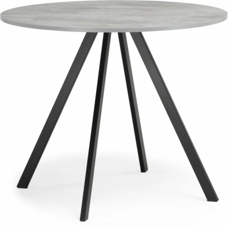 Стол деревянный Woodville Баргел 90х90х75 бетон / черный арт.611365