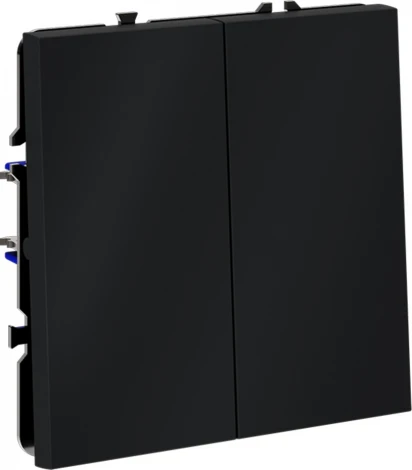 Проходной переключатель двухклавишный (графит) Voltum S70 VLS020307