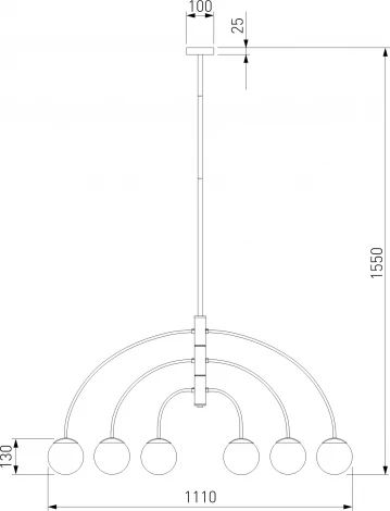Потолочная люстра на штанге Eurosvet Cenacolo 30179/6 черный (220V)