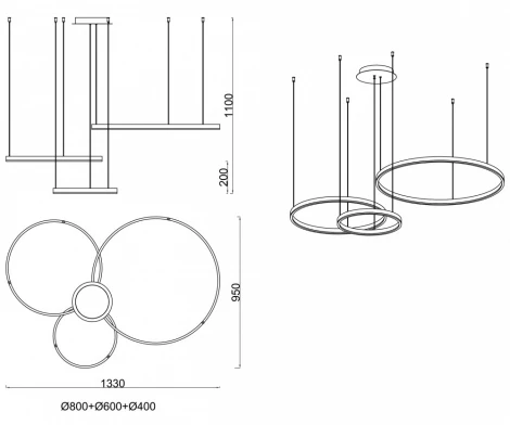 Подвесной светильник Kink Light Тор 08223,33P (LED, 220V, диммер, пульт управления, на тросе, кольцо)