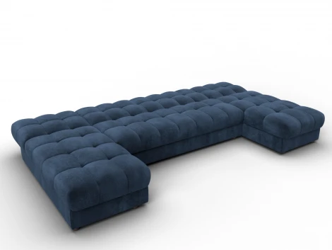 Диван П-образный Лига-116 НПБ (ДСП,ЛДСП,Велюр/Синий) Лига Диванов 137311